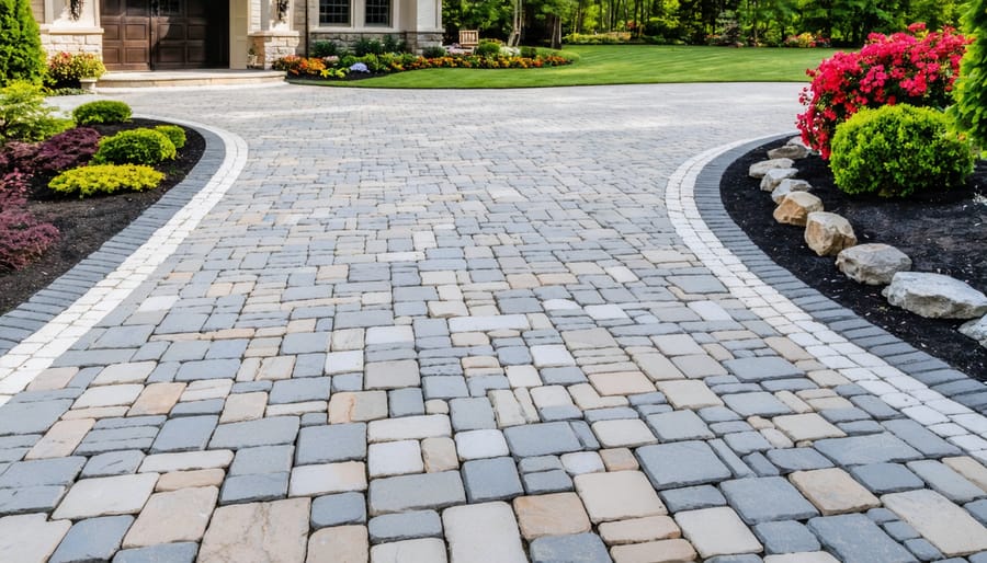 Interlocking stone driveway by Total Landscaping Services